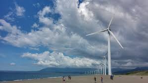 Bangui Wind Farm with windmills in Ilocos Norte